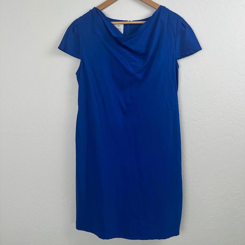 Suzi Chin for maggy boutique Dress Womens 12 Royal‎ Blue Cap Sleeves